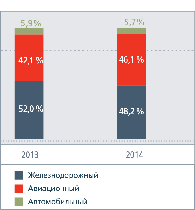 Структура рынка пассажирских перевозок во внутригосударственном сообщении